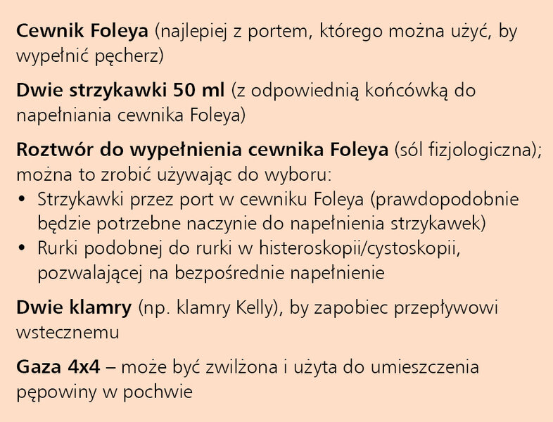 Rycina 1. Sugerowana zawartość zestawu do zastosowania w metodzie Vago